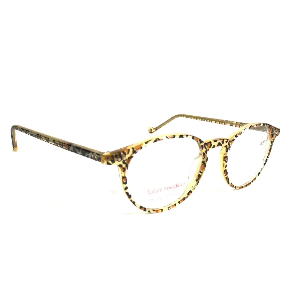 Jean Lafont Eyeglasses Frames FOLIO 380 Panther Print Round Full Rim 49-19-145